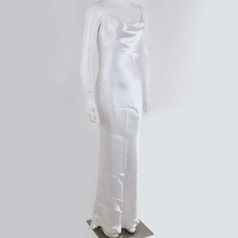 Adriana Satin Spaghetti Strap Maxi Dress