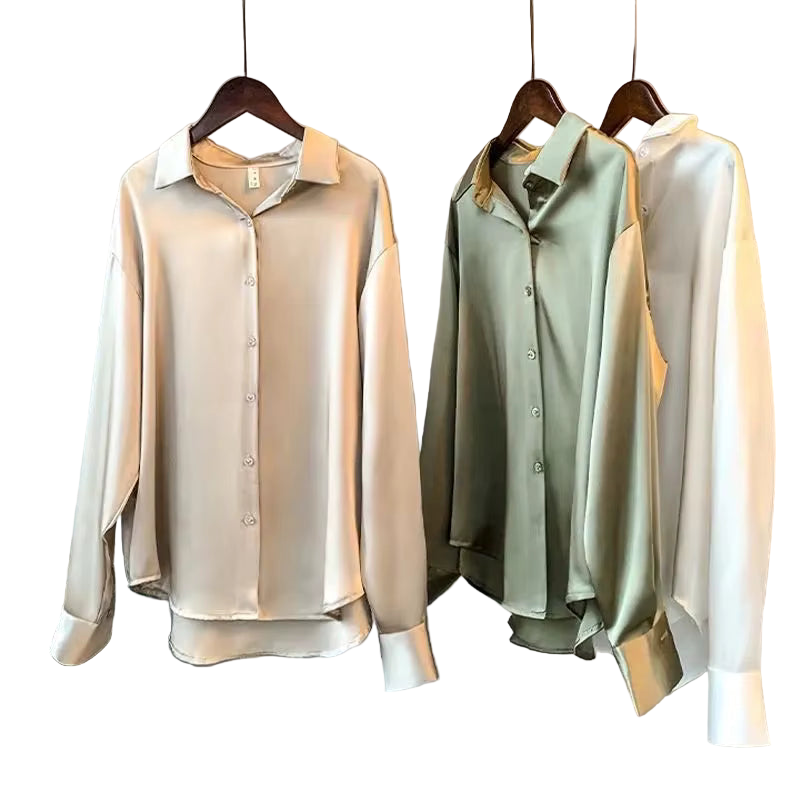 Simone Long Sleeve Silky Vintage Blouse