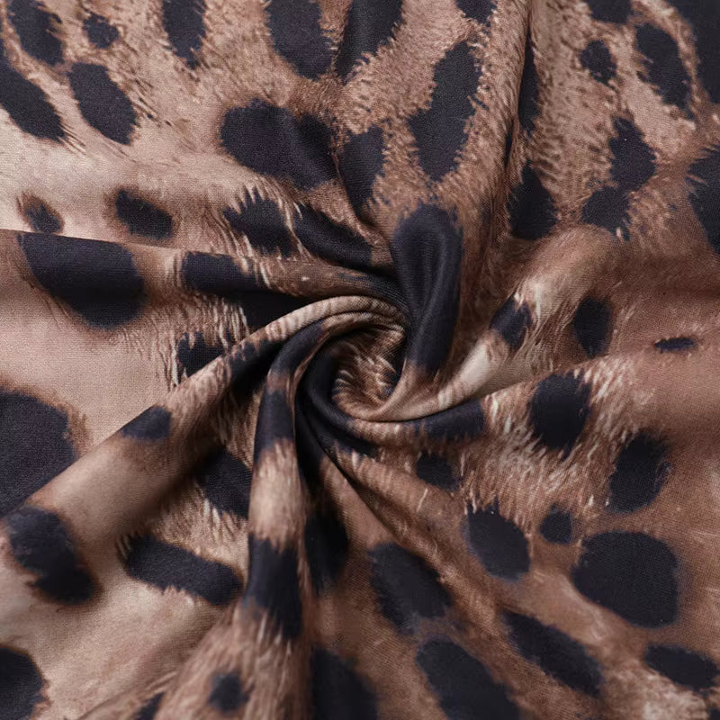 Monica Animal Print Jumpsuit W/Lace Detail