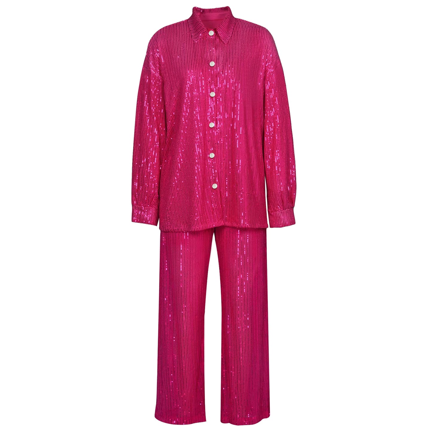 Sascha Long Sleeve Button Up Sequins Two Piece Set