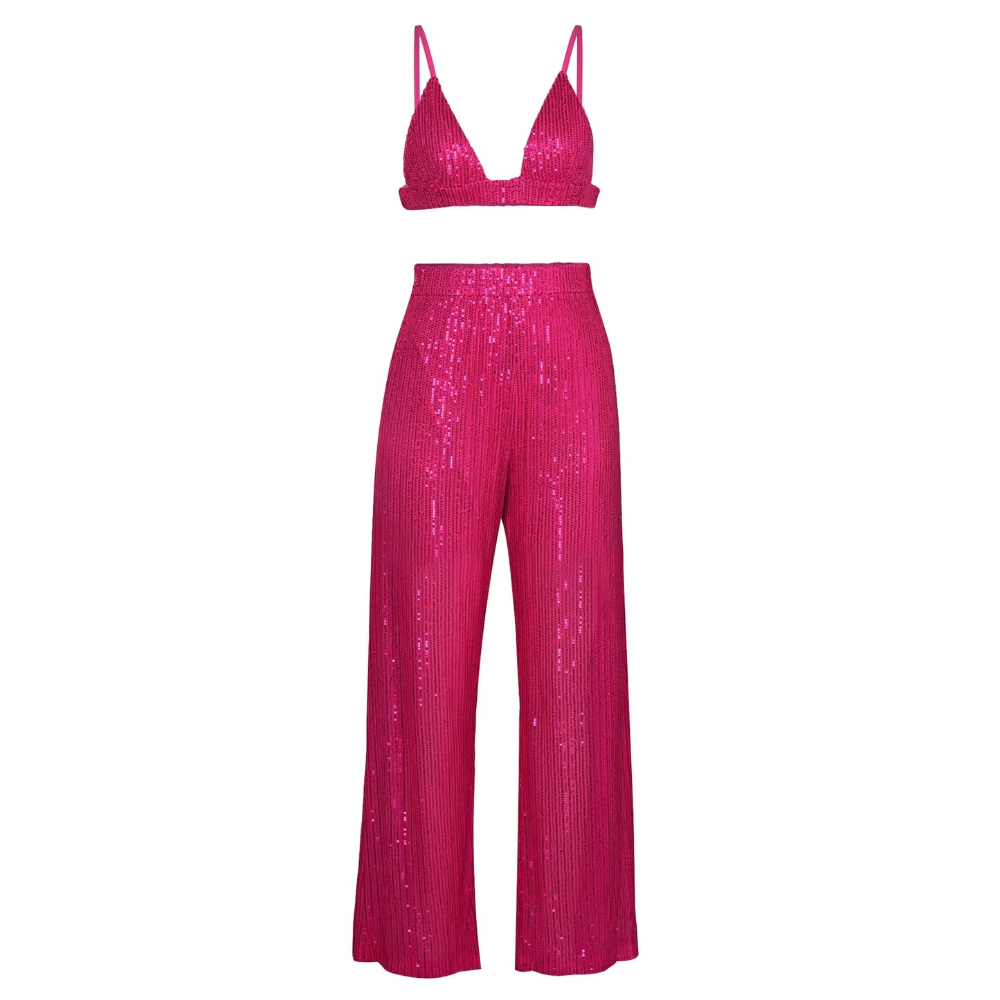 Sascha Long Sleeve Button Up Sequins Two Piece Set
