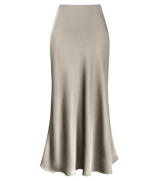 Elara Mid Length Satin Skirt