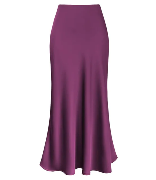 Elara Mid Length Satin Skirt