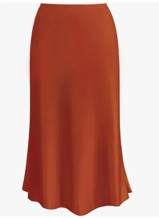 Elara Mid Length Satin Skirt
