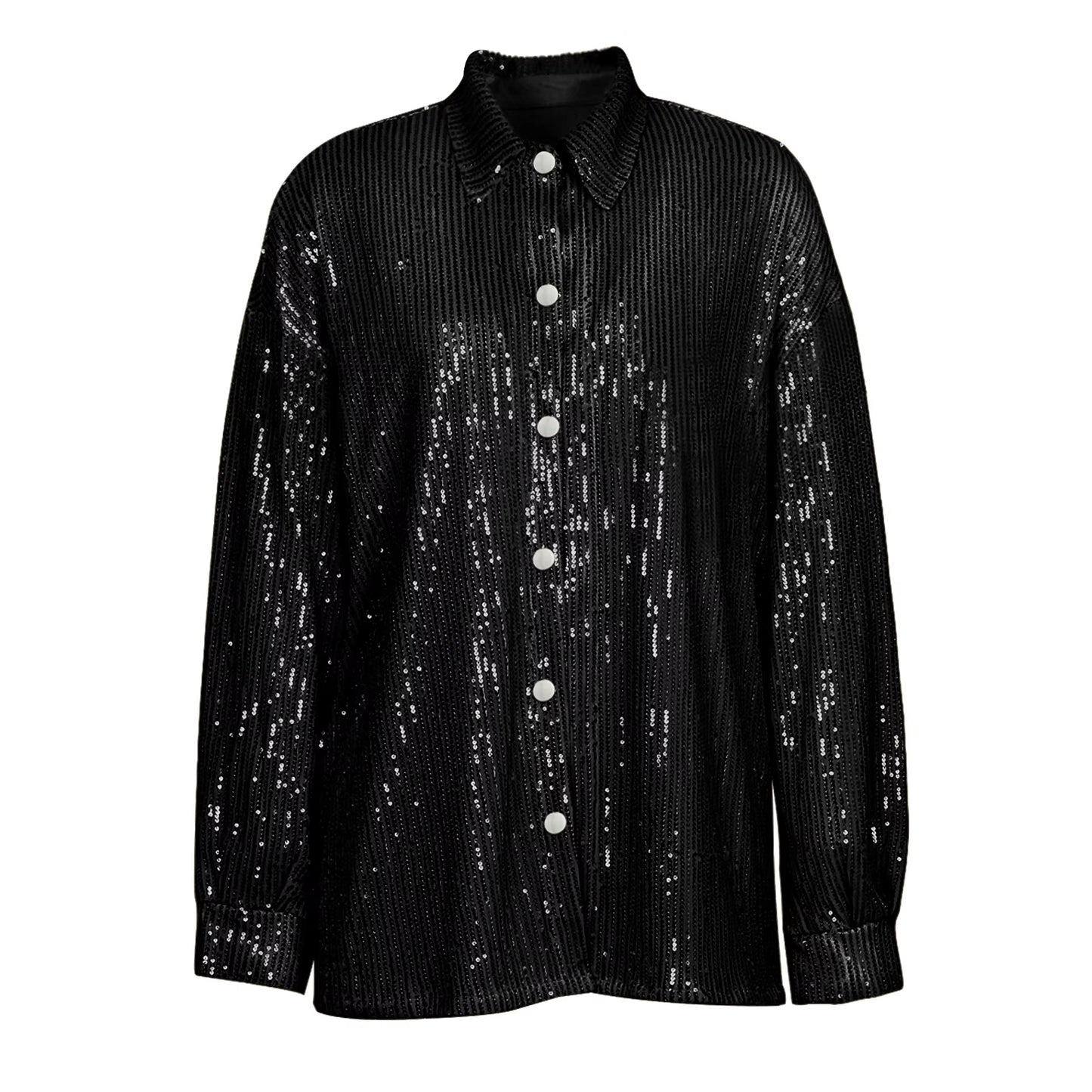 Sascha  Long Sleeve Button Up  Sequins Two Piece Set