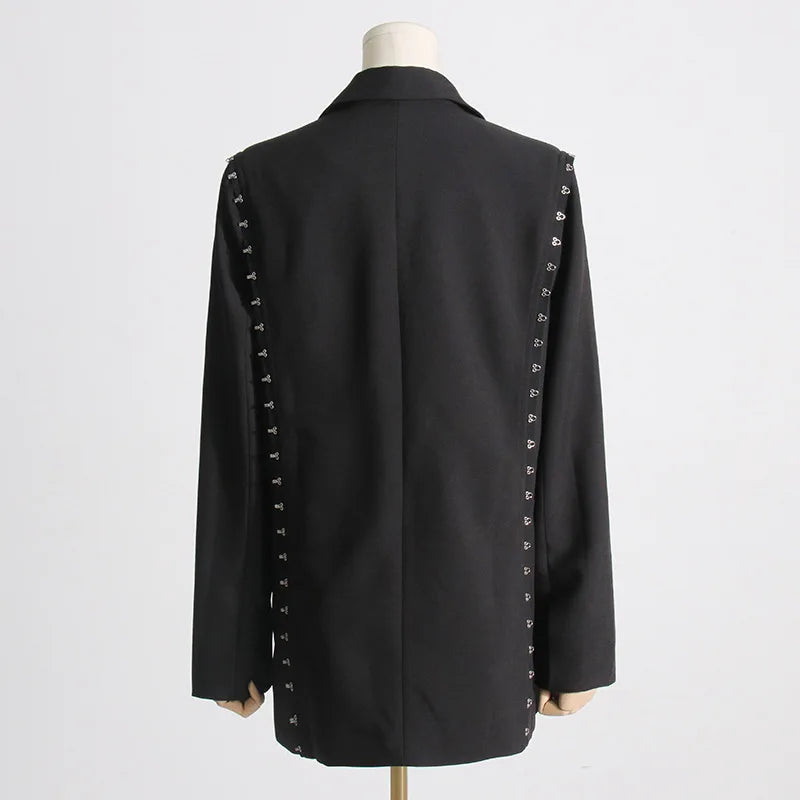 Victoria Oversized RIvet Detailed Blazer