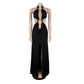 Sloane Key Hole Detailed Backless Halter Dress