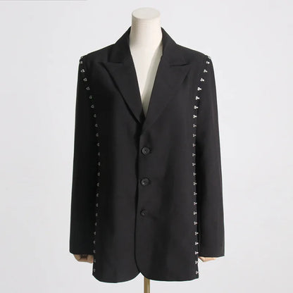 Victoria Oversized RIvet Detailed Blazer