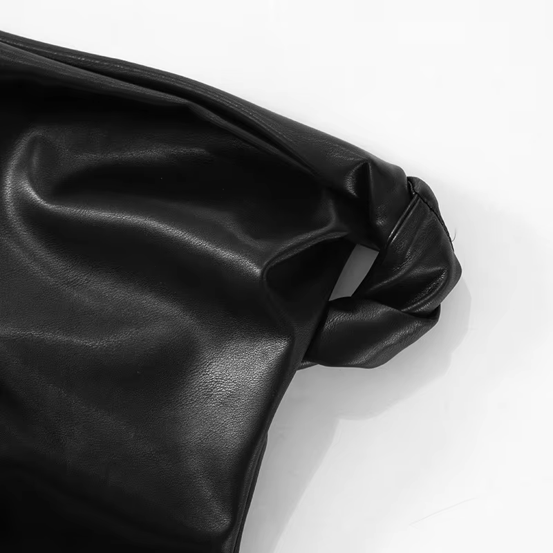 Onyx Faux Leather One Shoulder Mini Dress