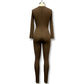 Seraphina Chocolate Brown Long Sleeve Jumpsuit
