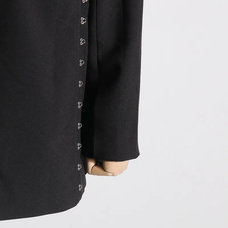 Victoria Oversized RIvet Detailed Blazer