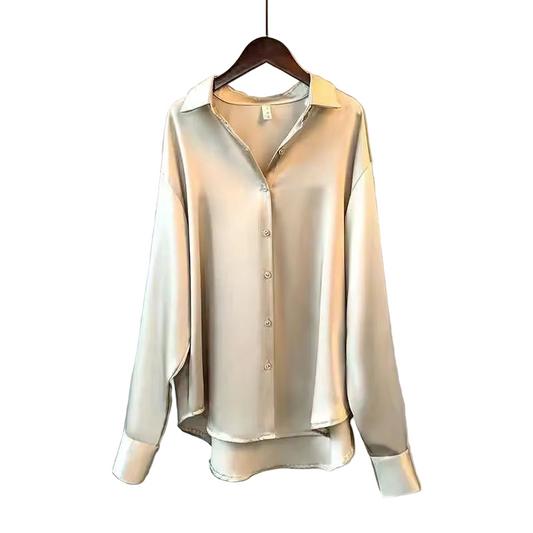 Simone Long Sleeve Silky Vintage Blouse