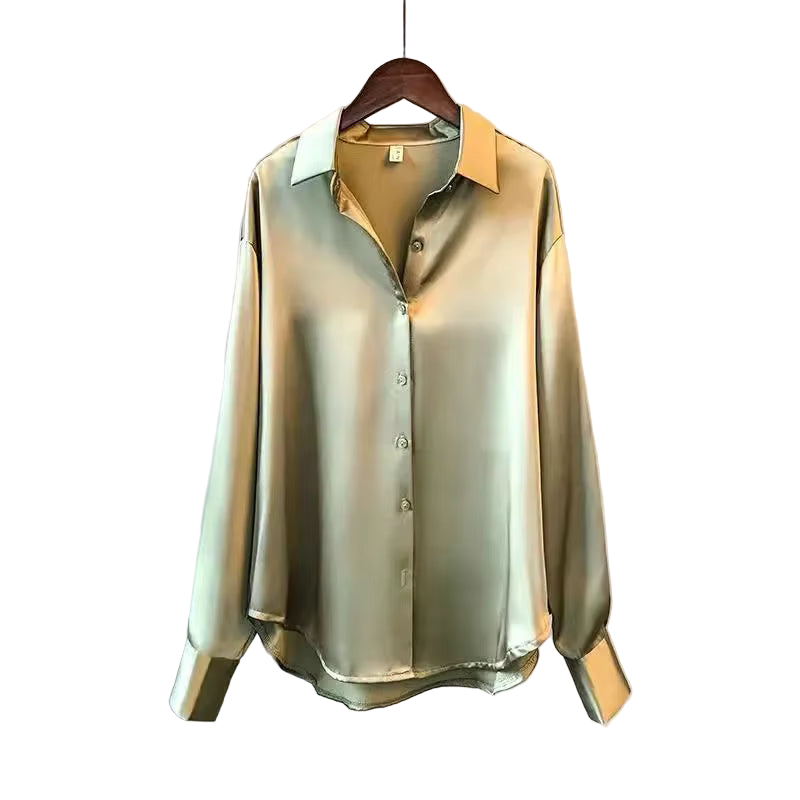 Simone Long Sleeve Silky Vintage Blouse