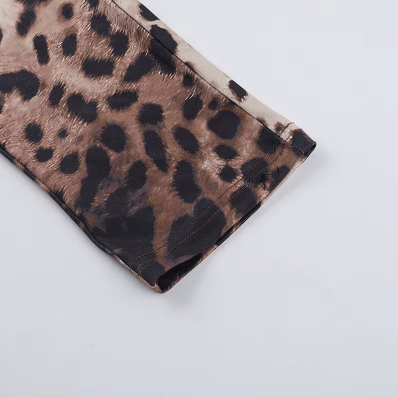 Monica Animal Print Jumpsuit W/Lace Detail