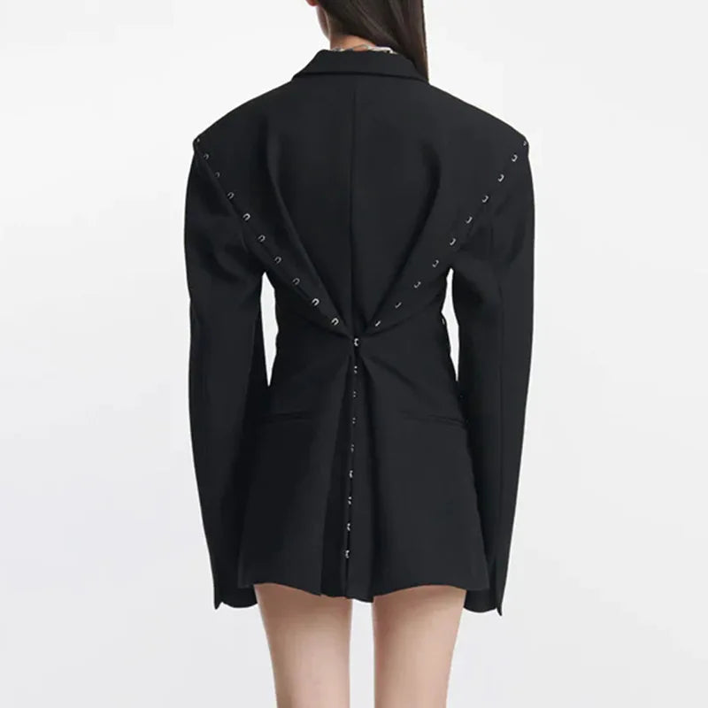 Victoria Oversized RIvet Detailed Blazer