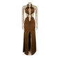 Sloane Key Hole Detailed Backless Halter Dress
