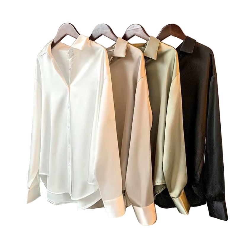 Simone Long Sleeve Silky Vintage Blouse