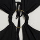 Sloane Key Hole Detailed Backless Halter Dress
