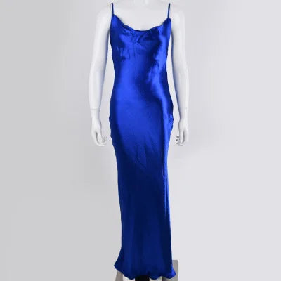 Adriana Satin Spaghetti Strap  Maxi Dress