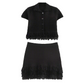 Black fringe top and skirt set 