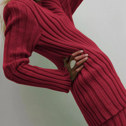 Two Piece Thick Knit  Long SLeeve Pants Set