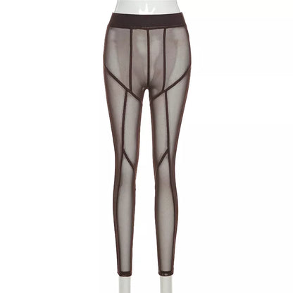 Transparent High Waisted Hip Lifting Mesh Leggings