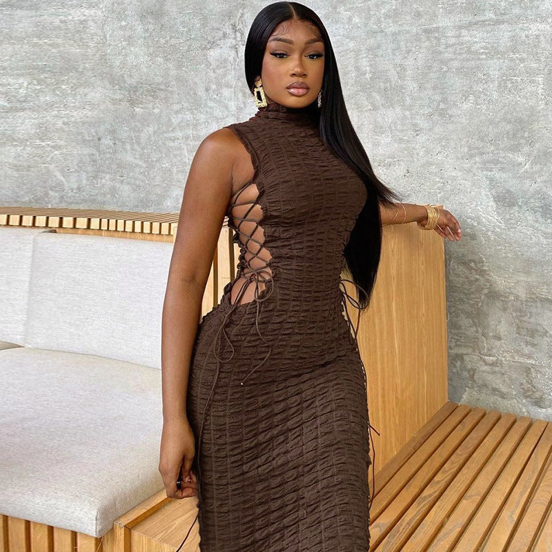 Sleeveless Bandage Bodycon Midi Dress