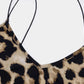 Off Shoulder Thin Strap Animal Print Midi Bodycon Dress