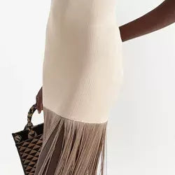 Sleeveless Mini Tassel Tank Dress